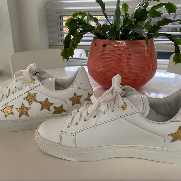 Zadig & Voltaire White Sneakers with Gold Stars - Picture 8 of 11